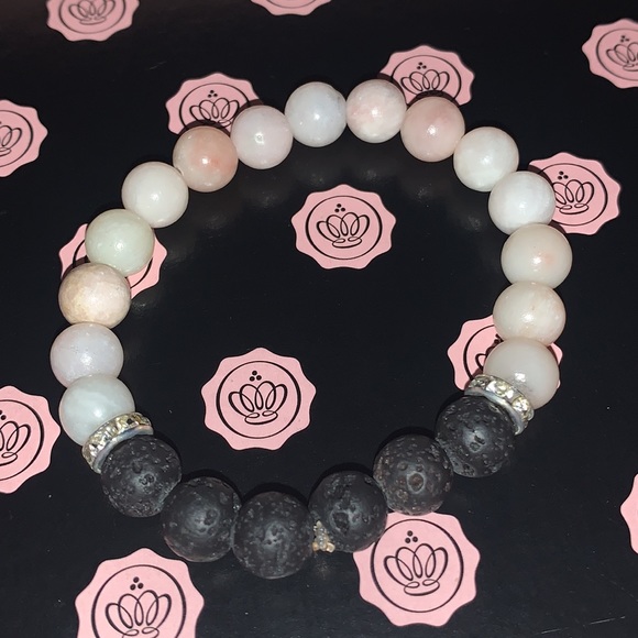🪬2/$20🪬 AAA Grade Nat 8mm Pink Opal & Lava Stone Stretch Aromatherapy Bracelet - Picture 10 of 12